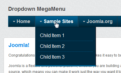 Модуль меню Mega Menu для Joomla